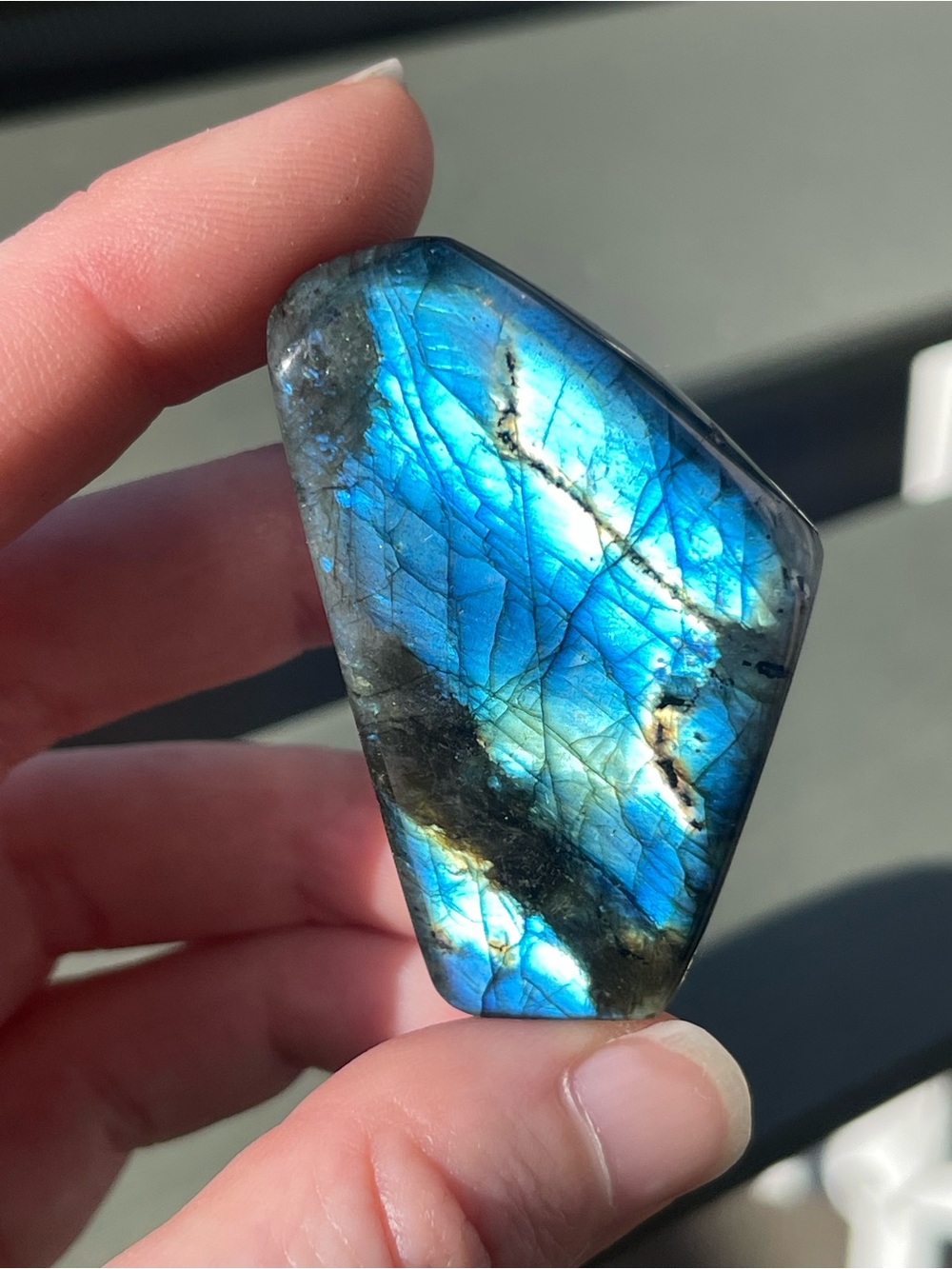Labradorite Crystal with Blue Flash
